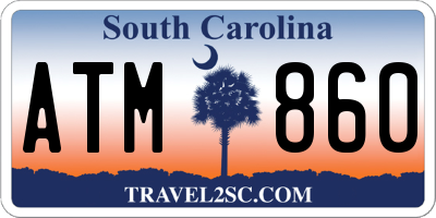 SC license plate ATM860