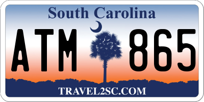 SC license plate ATM865