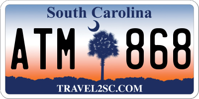 SC license plate ATM868
