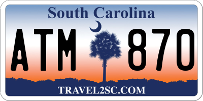 SC license plate ATM870