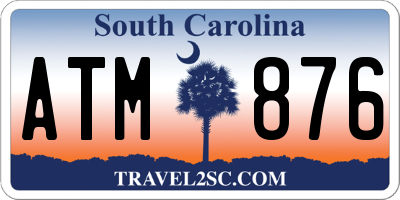SC license plate ATM876