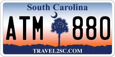 SC license plate ATM880
