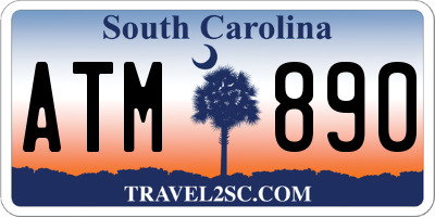 SC license plate ATM890