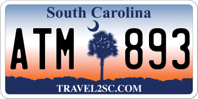 SC license plate ATM893