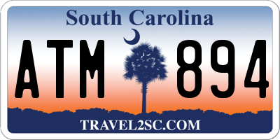 SC license plate ATM894