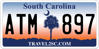 SC license plate ATM897