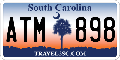 SC license plate ATM898