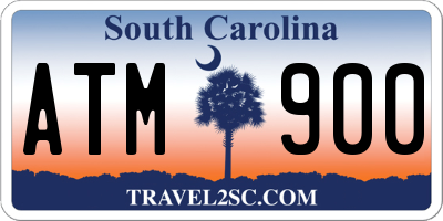 SC license plate ATM900