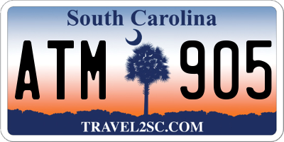 SC license plate ATM905