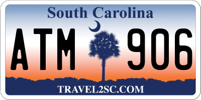 SC license plate ATM906