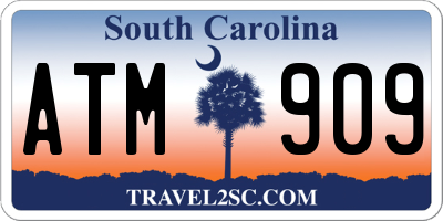 SC license plate ATM909