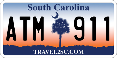 SC license plate ATM911