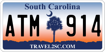 SC license plate ATM914