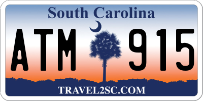 SC license plate ATM915