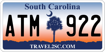 SC license plate ATM922