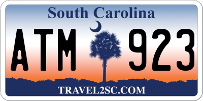 SC license plate ATM923
