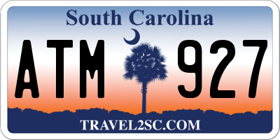 SC license plate ATM927