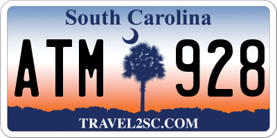 SC license plate ATM928