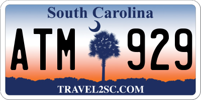 SC license plate ATM929