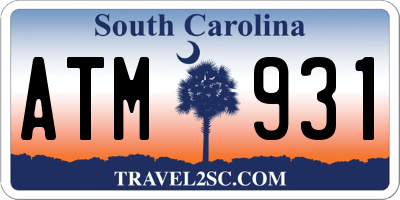 SC license plate ATM931