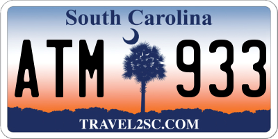 SC license plate ATM933