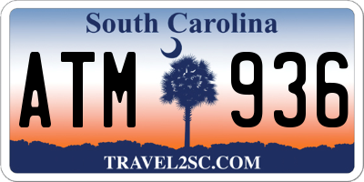 SC license plate ATM936