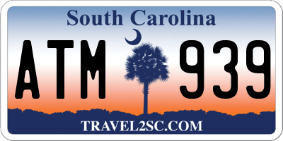 SC license plate ATM939
