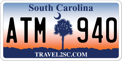 SC license plate ATM940