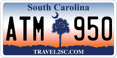 SC license plate ATM950