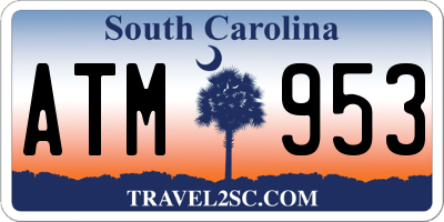 SC license plate ATM953
