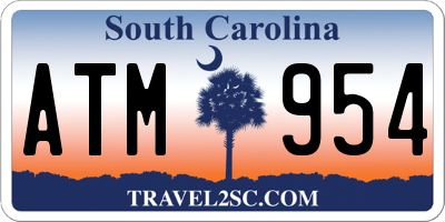 SC license plate ATM954