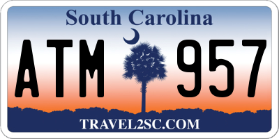 SC license plate ATM957