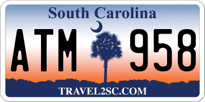 SC license plate ATM958
