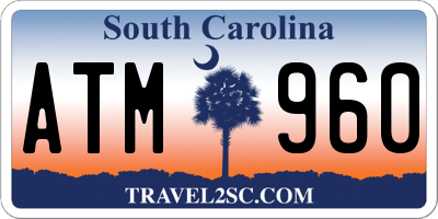 SC license plate ATM960