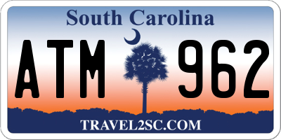 SC license plate ATM962