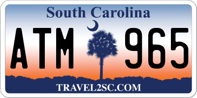 SC license plate ATM965