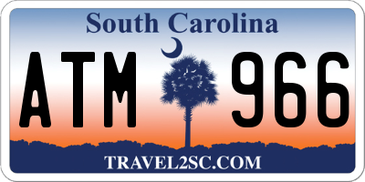 SC license plate ATM966