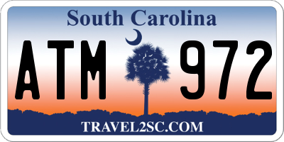 SC license plate ATM972