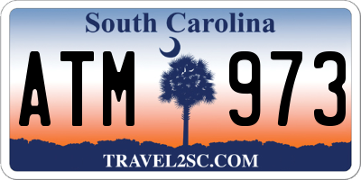 SC license plate ATM973