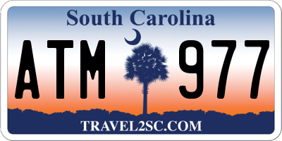 SC license plate ATM977