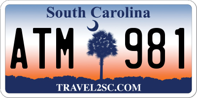 SC license plate ATM981