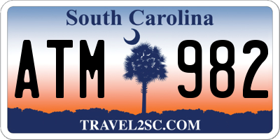 SC license plate ATM982