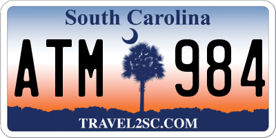 SC license plate ATM984