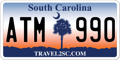 SC license plate ATM990