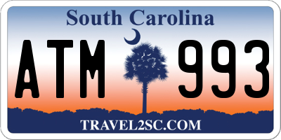 SC license plate ATM993