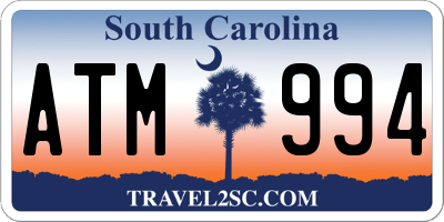 SC license plate ATM994