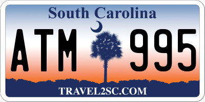 SC license plate ATM995