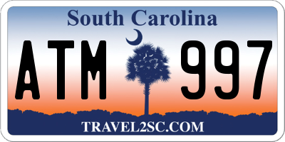 SC license plate ATM997
