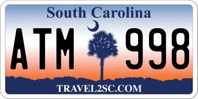 SC license plate ATM998
