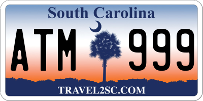 SC license plate ATM999